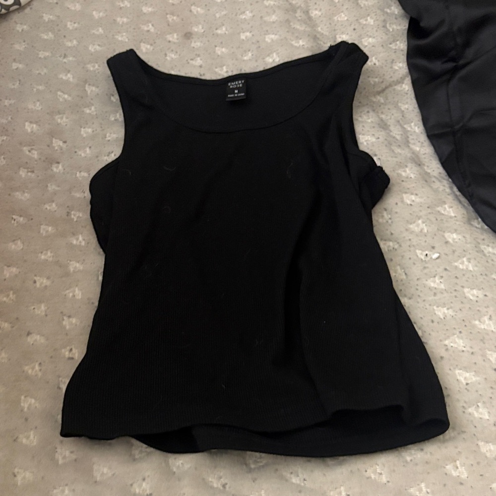 Cozy Black Ribbed Tank Top